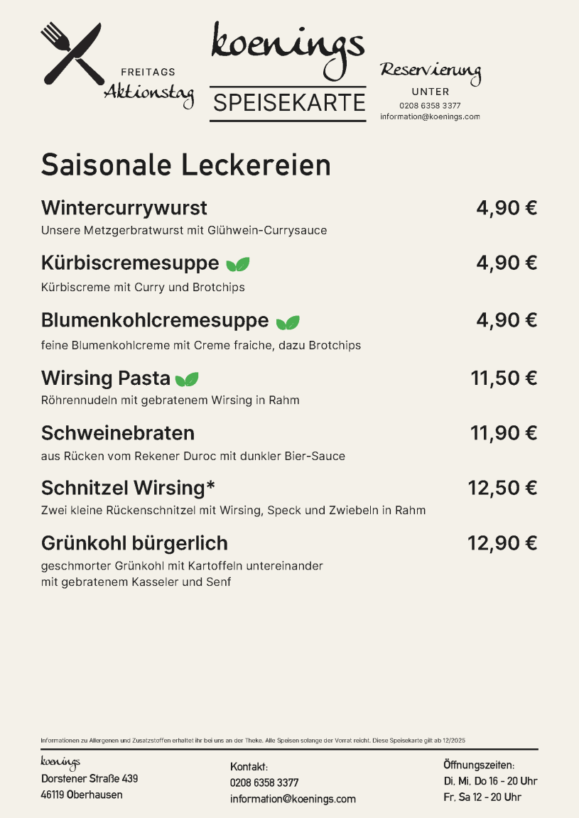 Saisonale Leckereien